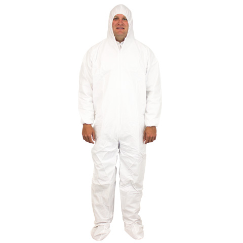 Coverall with Hood - Microporus, White