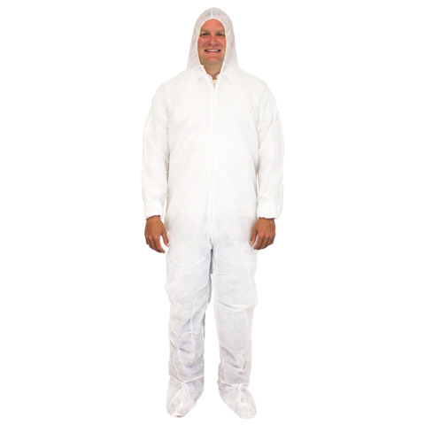 Coverall with Hood - 40g, White